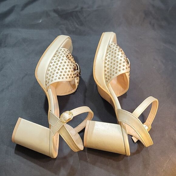 BRAND NEW WELLSFOUNTN RHINESTONE BOWNOT BLOCK HEEL OPEN-TOE SANDAL G1 - Picture 12 of 15